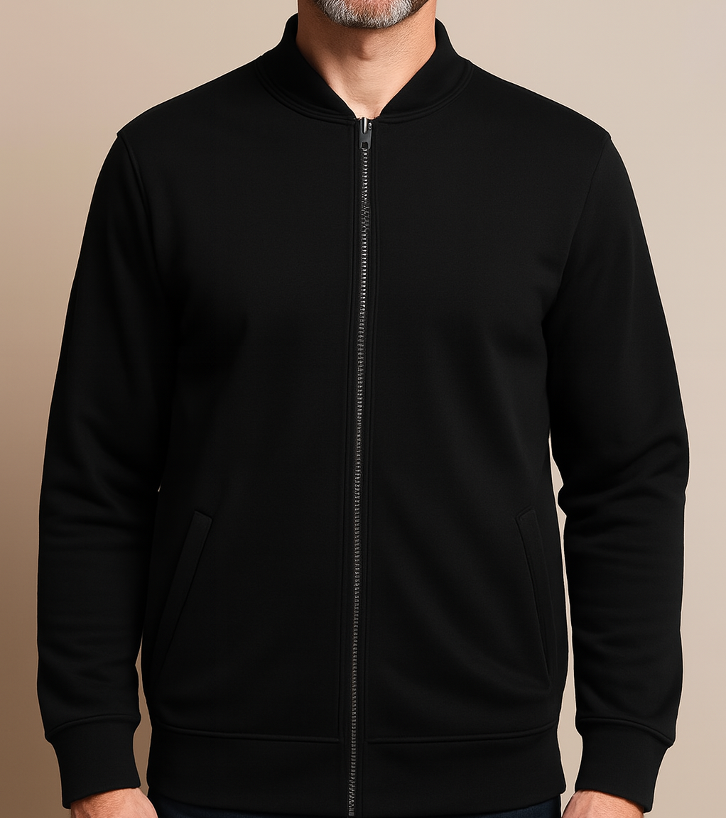 Premium Zipper Jacket For Men French Fleece Fabric Smart Look Comfortable Wear Easy Wash - Image 2
