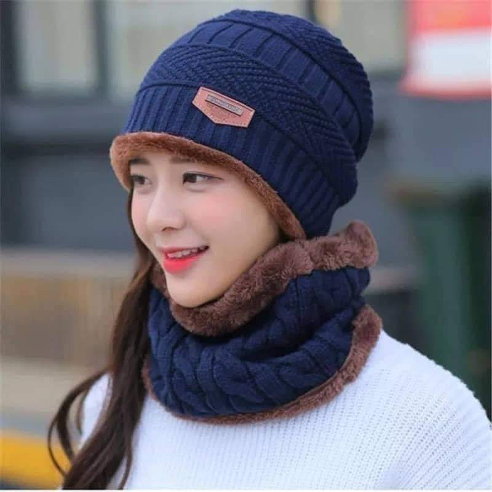 Wool Cap With Neck Warmer Beanie And Scarf Set With Fleece Mask For Men And Women - Image 4