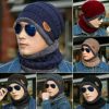 Wool Cap With Neck Warmer Beanie And Scarf Set With Fleece Mask For Men And Women