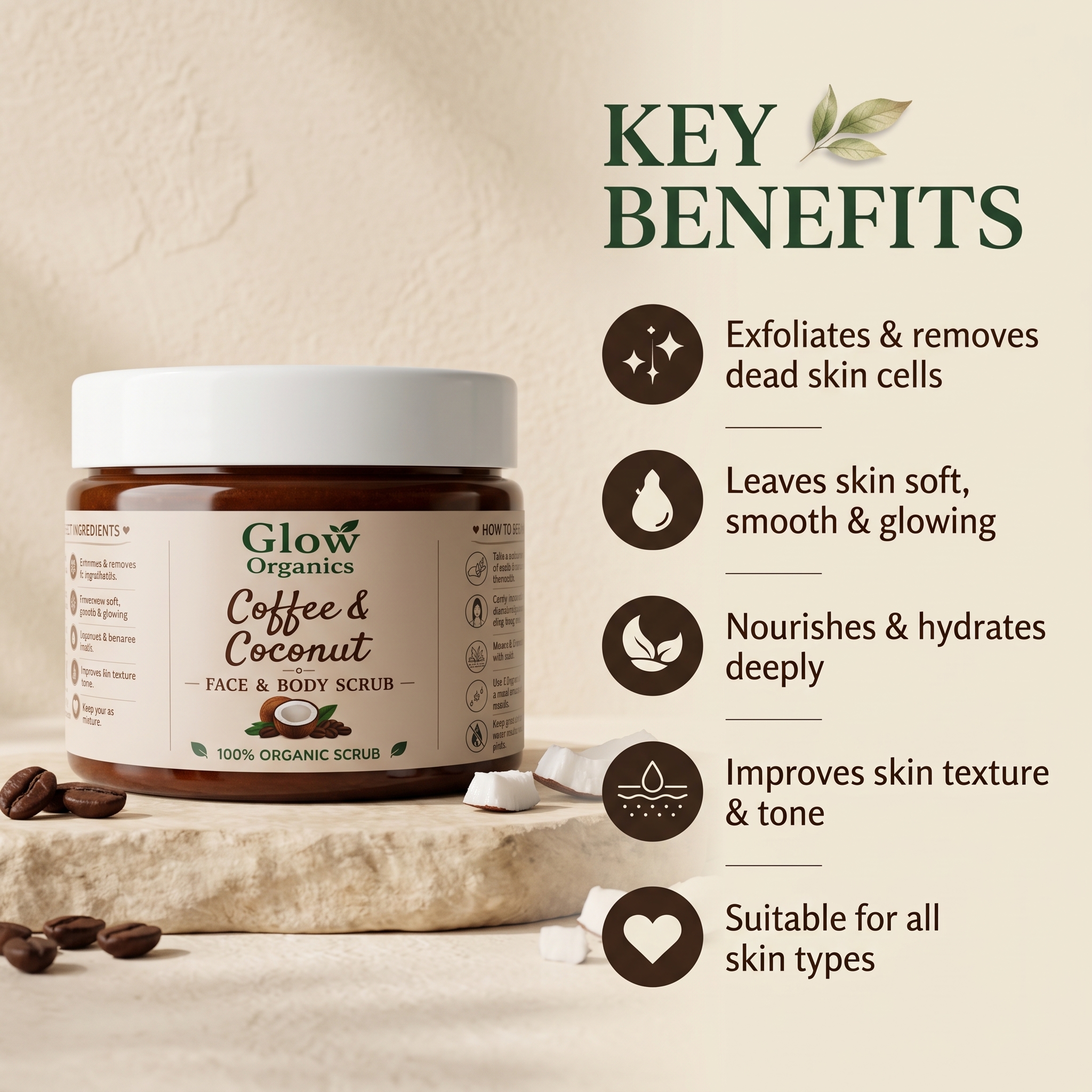 COFFEE AND COCONUT FACE AND BODY SCRUB - Image 4