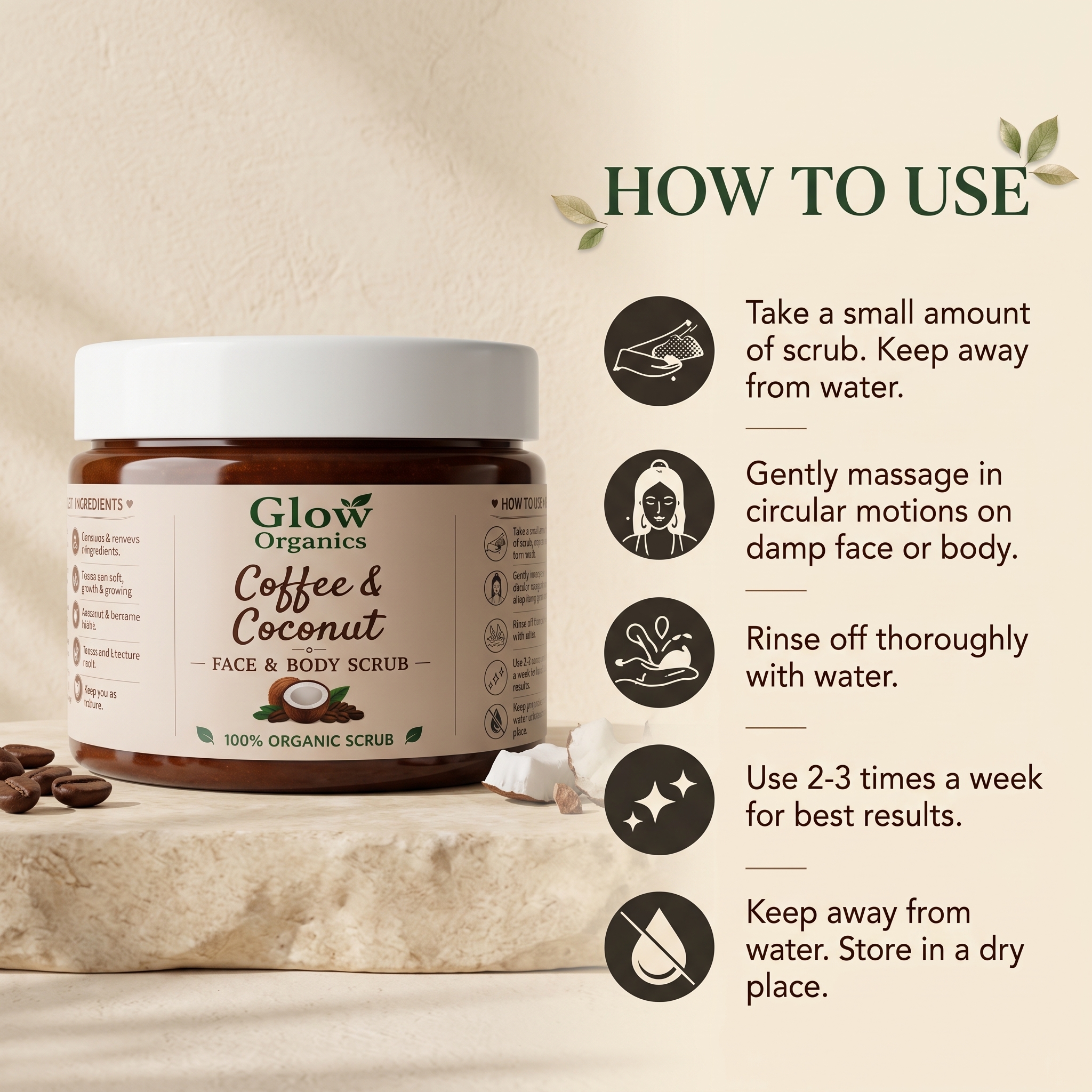 COFFEE AND COCONUT FACE AND BODY SCRUB - Image 3